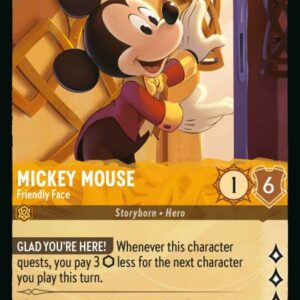 DISNEY LORCANA SINGLE CARDS: RISE OF THE FLOODBORN #240: Mickey Mouse – Friendly Face (Super Rare 13/204: NM)