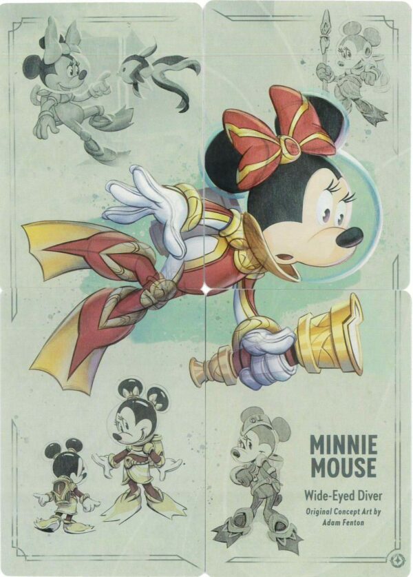 DISNEY LORCANA SINGLE CARDS: RISE OF THE FLOODBORN #248: Minnie Mouse – Wide-Eyed Diver Puzzle (Set of 4) (None : NM)