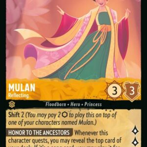 DISNEY LORCANA SINGLE CARDS: RISE OF THE FLOODBORN #263: Mulan – Reflecting (Rare 16/204: NM)