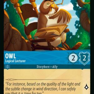 DISNEY LORCANA SINGLE CARDS: RISE OF THE FLOODBORN #281: Owl – Logical Lecturer (Common Foil 156/204: NM)