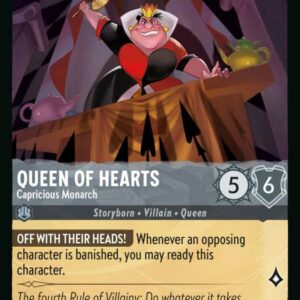 DISNEY LORCANA SINGLE CARDS: RISE OF THE FLOODBORN #319: Queen of Hearts – Capricious Monarch (Rare 192/204: NM)