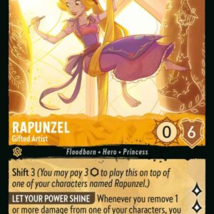 DISNEY LORCANA SINGLE CARDS: RISE OF THE FLOODBORN #329: Rapunzel – Gifted Artist (Uncommon 19/204: NM)