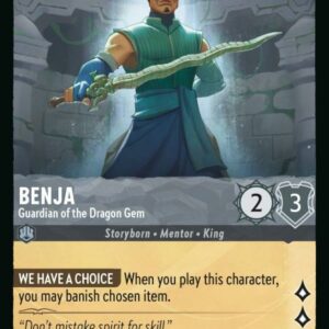 DISNEY LORCANA SINGLE CARDS: RISE OF THE FLOODBORN #33: Benja – Guardian of the Dragon Gem (Common Foil 174/204: NM)