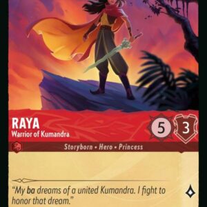 DISNEY LORCANA SINGLE CARDS: RISE OF THE FLOODBORN #345: Raya – Warrior of Kumandra (Uncommon 124/204: NM)