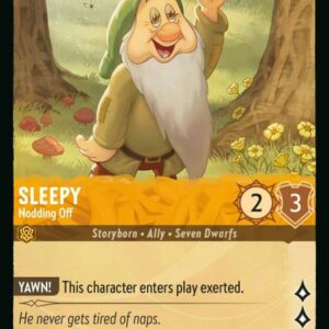 DISNEY LORCANA SINGLE CARDS: RISE OF THE FLOODBORN #361: Sleepy – Nodding Off (Common 21/204: NM) DISNEY LORCANA SINGLE CARDS: RISE OF THE FLOODBORN #361: Sleepy – Nodding Off (Common 21/204: NM)