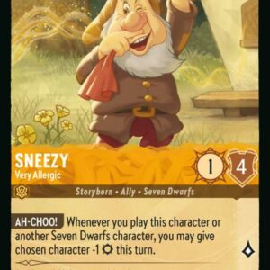 DISNEY LORCANA SINGLE CARDS: RISE OF THE FLOODBORN #366: Sneezy – Very Allergic (Common Foil 22/204: NM)
