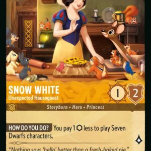 DISNEY LORCANA SINGLE CARDS: RISE OF THE FLOODBORN #369: Snow White – Unexpected Houseguest (Uncommon 24/204: NM) DISNEY LORCANA SINGLE CARDS: RISE OF THE FLOODBORN #369: Snow White – Unexpected Houseguest (Uncommon 24/204: NM)