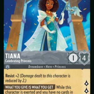 DISNEY LORCANA SINGLE CARDS: RISE OF THE FLOODBORN #396: Tiana – Celebrating Princess (Super Rare 196/204: NM)