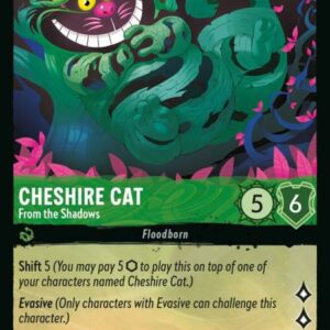 DISNEY LORCANA SINGLE CARDS: RISE OF THE FLOODBORN #54: Cheshire Cat – From the Shadows (Super Rare 75/204: NM)
