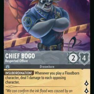 DISNEY LORCANA SINGLE CARDS: RISE OF THE FLOODBORN #57: Chief Bogo – Respected Officer (Rare Foil 175/204: NM)