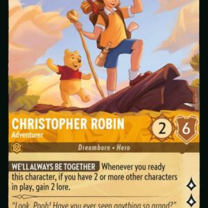 DISNEY LORCANA SINGLE CARDS: RISE OF THE FLOODBORN #60: Christopher Robin – Adventurer (Rare 2/204: NM)