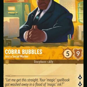 DISNEY LORCANA SINGLE CARDS: RISE OF THE FLOODBORN #69: Cobra Bubbles – Just a Social Worker (Rare 4/204: NM)
