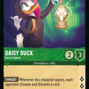 DISNEY LORCANA SINGLE CARDS: RISE OF THE FLOODBORN #81: Daisy Duck – Secret Agent (Uncommon 76/204: NM)