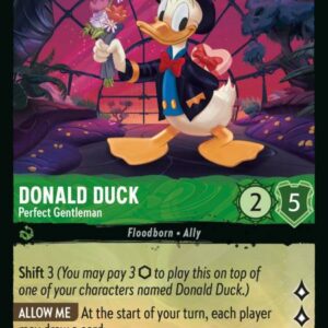 DISNEY LORCANA SINGLE CARDS: RISE OF THE FLOODBORN #92: Donald Duck – Perfect Gentleman (Uncommon Foil 77/204: NM)