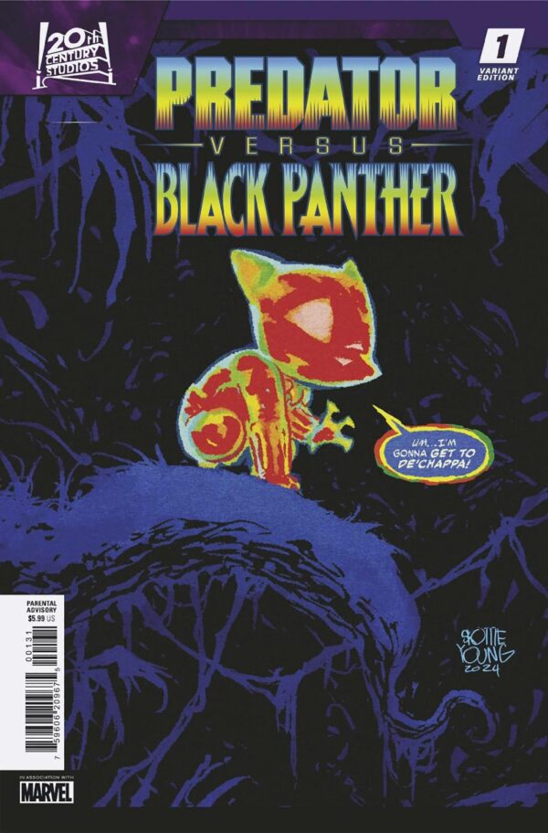 PREDATOR VS BLACK PANTHER #1: Skottie Young cover C