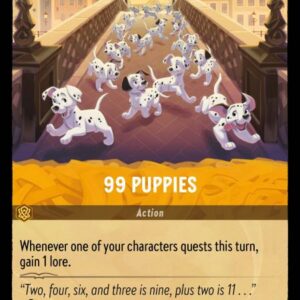 DISNEY LORCANA SINGLE CARDS: INTO THE INKLANDS #1: 99 Puppies (Uncommon 24/204: NM)