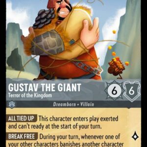 DISNEY LORCANA SINGLE CARDS: INTO THE INKLANDS #102: Gustav the Giant – Terror of the Kingdom (Rare 173/204: NM)