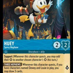 DISNEY LORCANA SINGLE CARDS: INTO THE INKLANDS #126: Huey – Savvy Nephew (Rare 145/204: NM)