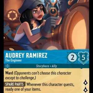 DISNEY LORCANA SINGLE CARDS: INTO THE INKLANDS #14: Audrey Ramirez – The Engineer (Rare 137/204: NM)