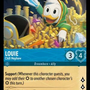 DISNEY LORCANA SINGLE CARDS: INTO THE INKLANDS #185: Louie – Chill Nephew (Common 149/204: NM)