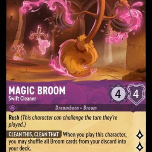 DISNEY LORCANA SINGLE CARDS: INTO THE INKLANDS #199: Magic Broom – Swift Cleaner (Common 45/204: NM) DISNEY LORCANA SINGLE CARDS: INTO THE INKLANDS #199: Magic Broom – Swift Cleaner (Common 45/204: NM)