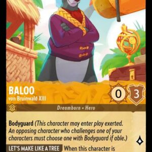 DISNEY LORCANA SINGLE CARDS: INTO THE INKLANDS #20: Baloo – von Bruinwald XIII (Rare 1/204: NM)