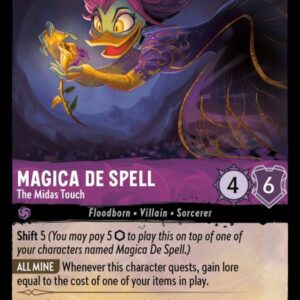 DISNEY LORCANA SINGLE CARDS: INTO THE INKLANDS #207: Magica De Spell – The Midas Touch (Super Rare 49/204: NM)