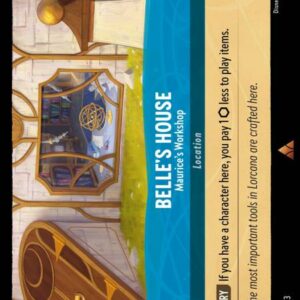 DISNEY LORCANA SINGLE CARDS: INTO THE INKLANDS #22: Belle’s House – Maurice’s Workshop (Rare 168/204: NM)