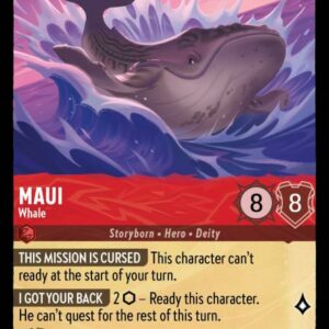 DISNEY LORCANA SINGLE CARDS: INTO THE INKLANDS #224: Maui – Whale (Rare 114/204: NM)