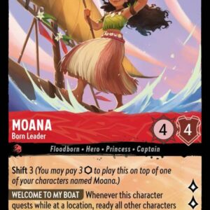 DISNEY LORCANA SINGLE CARDS: INTO THE INKLANDS #249: Moana – Born Leader (Rare 116/204: NM)