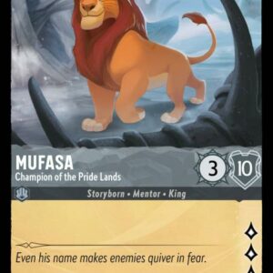 DISNEY LORCANA SINGLE CARDS: INTO THE INKLANDS #262: Mufasa – Champion of the Pride Lands (Rare 185/204: NM)