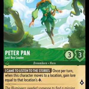 DISNEY LORCANA SINGLE CARDS: INTO THE INKLANDS #284: Peter Pan – Lost Boy Leader (Rare 82/204: NM)