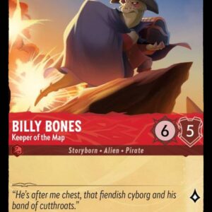 DISNEY LORCANA SINGLE CARDS: INTO THE INKLANDS #30: Billy Bones – Keeper of the Map (Common Foil 104/204: NM)