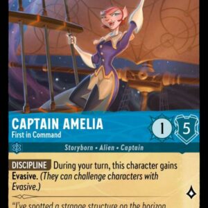 DISNEY LORCANA SINGLE CARDS: INTO THE INKLANDS #34: Captain Amelia – First in Command (Common Foil 138/204: NM)