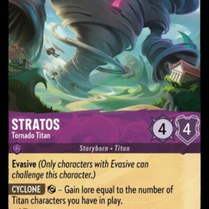 DISNEY LORCANA SINGLE CARDS: INTO THE INKLANDS #373: Stratos – Tornado Titan (Rare 55/204: NM)