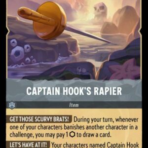 DISNEY LORCANA SINGLE CARDS: INTO THE INKLANDS #38: Captain Hook’s Rapier (Uncommon 199/204: NM)