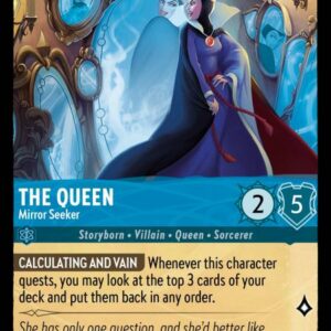 DISNEY LORCANA SINGLE CARDS: INTO THE INKLANDS #393: The Queen – Mirror Seeker (Uncommon 156/204: NM) DISNEY LORCANA SINGLE CARDS: INTO THE INKLANDS #393: The Queen – Mirror Seeker (Uncommon 156/204: NM)