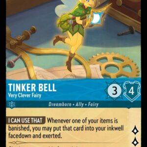 DISNEY LORCANA SINGLE CARDS: INTO THE INKLANDS #406: Tinker Bell – Very Clever Fairy (Super Rare 157/204: NM) DISNEY LORCANA SINGLE CARDS: INTO THE INKLANDS #406: Tinker Bell – Very Clever Fairy (Super Rare 157/204: NM)
