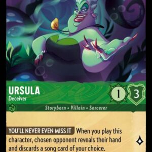 DISNEY LORCANA SINGLE CARDS: INTO THE INKLANDS #413: Ursula – Deceiver (Uncommon Foil 90/204: NM) DISNEY LORCANA SINGLE CARDS: INTO THE INKLANDS #413: Ursula – Deceiver (Uncommon Foil 90/204: NM)