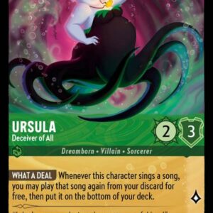 DISNEY LORCANA SINGLE CARDS: INTO THE INKLANDS #414: Ursula – Deceiver of All (Legendary 91/204: NM) DISNEY LORCANA SINGLE CARDS: INTO THE INKLANDS #414: Ursula – Deceiver of All (Legendary 91/204: NM)