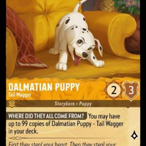 DISNEY LORCANA SINGLE CARDS: INTO THE INKLANDS #56: Dalmatian Puppy – Tail Wagger (Common Foil 4b/204: NM)