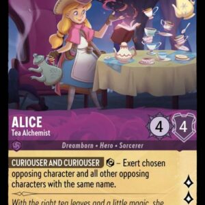 DISNEY LORCANA SINGLE CARDS: INTO THE INKLANDS #7: Alice – Tea Alchemist (Super Rare 35/204: NM)