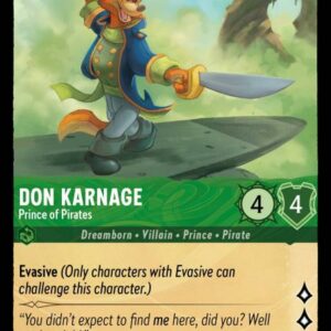 DISNEY LORCANA SINGLE CARDS: INTO THE INKLANDS #75: Don Karnage – Prince of Pirates (Common 71/204: NM)