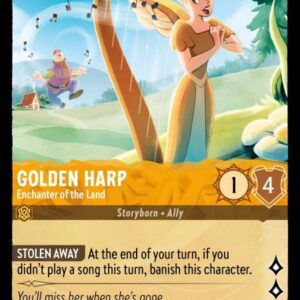 DISNEY LORCANA SINGLE CARDS: URSULA RETURNS #122: Golden Harp – Enchanter of the Land (Rare 11/204: NM)
