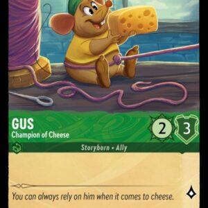 DISNEY LORCANA SINGLE CARDS: URSULA RETURNS #134: Gus – Champion of Cheese (Common Foil 73/204: NM) DISNEY LORCANA SINGLE CARDS: URSULA RETURNS #134: Gus – Champion of Cheese (Common Foil 73/204: NM)