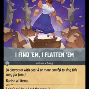 DISNEY LORCANA SINGLE CARDS: URSULA RETURNS #155: I Find ‘Em, I Flatten ‘Em (Uncommon 196/204: NM) DISNEY LORCANA SINGLE CARDS: URSULA RETURNS #155: I Find ‘Em, I Flatten ‘Em (Uncommon 196/204: NM)