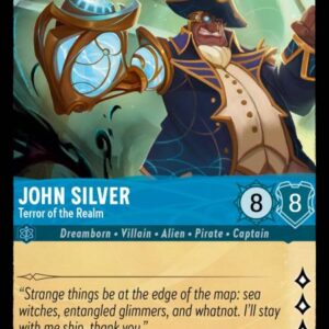 DISNEY LORCANA SINGLE CARDS: URSULA RETURNS #174: John Silver – Terror of the Realm (Rare 148/204: NM) DISNEY LORCANA SINGLE CARDS: URSULA RETURNS #174: John Silver – Terror of the Realm (Rare 148/204: NM)