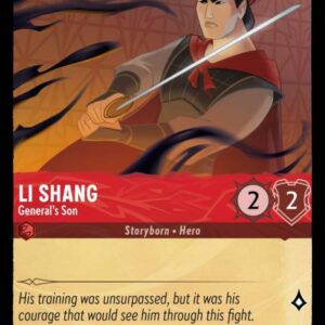 DISNEY LORCANA SINGLE CARDS: URSULA RETURNS #183: Li Shang – General’s Son (Common Foil 111/204: NM) DISNEY LORCANA SINGLE CARDS: URSULA RETURNS #183: Li Shang – General’s Son (Common Foil 111/204: NM)