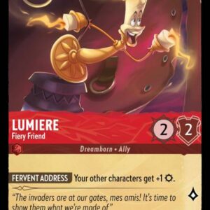DISNEY LORCANA SINGLE CARDS: URSULA RETURNS #200: Lumiere – Fiery Friend (Rare Foil 113/204: NM)