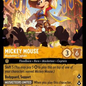 DISNEY LORCANA SINGLE CARDS: URSULA RETURNS #225: Mickey Mouse – Musketeer Captain (Legendary 16/204: NM)